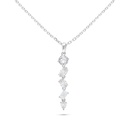 Sterling Silver 925 Necklace Rhodium Plated Embedded With White Zircon