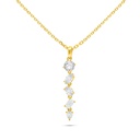 Sterling Silver 925 Necklace Golden Plated Embedded With White Zircon