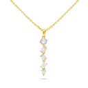 Sterling Silver 925 Necklace Golden Plated Embedded With White Zircon