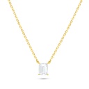 Sterling Silver 925 Necklace Golden Plated Embedded With White Zircon