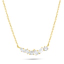 Sterling Silver 925 Necklace Golden Plated Embedded With White Zircon