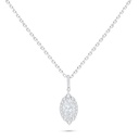 Sterling Silver 925 Necklace Rhodium Plated Embedded With White Zircon