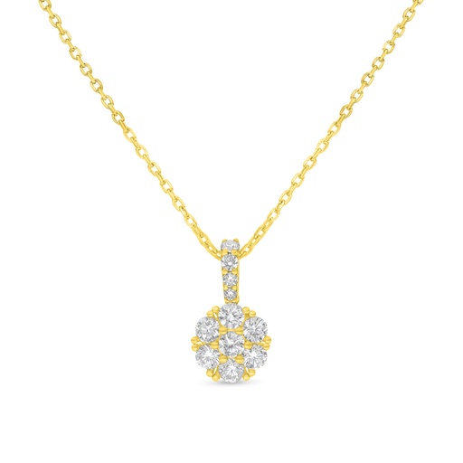 [NCL02WCZ00000B564] Sterling Silver 925 Necklace Golden Plated Embedded With White Zircon