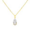 Sterling Silver 925 Necklace Golden Plated Embedded With White Zircon