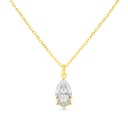 Sterling Silver 925 Necklace Golden Plated Embedded With White Zircon