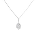 Sterling Silver 925 Necklace Rhodium Plated Embedded With White Zircon