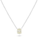 Sterling Silver 925 Necklace Rhodium Plated Embedded With Yellow Diamond 