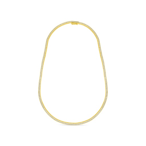 [NCL02WCZ00000B588] Sterling Silver 925 Necklace Golden Plated Embedded With White Zircon