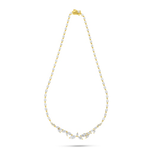 [NCL02WCZ00000B589] Sterling Silver 925 Necklace Golden Plated Embedded With White Zircon