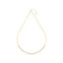 Sterling Silver 925 Necklace Golden Plated Embedded With White Zircon