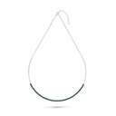 Sterling Silver 925 Necklace Rhodium Plated Embedded With Emerald Zircon And White Zircon