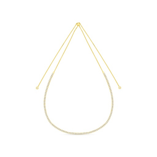 [NCL02WCZ00000B591] Sterling Silver 925 Necklace Golden Plated Embedded With White Zircon