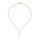 Sterling Silver 925 Necklace Golden Plated Embedded With White Zircon