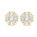 Sterling Silver 925 Earring Golden Plated Embedded With White Zircon