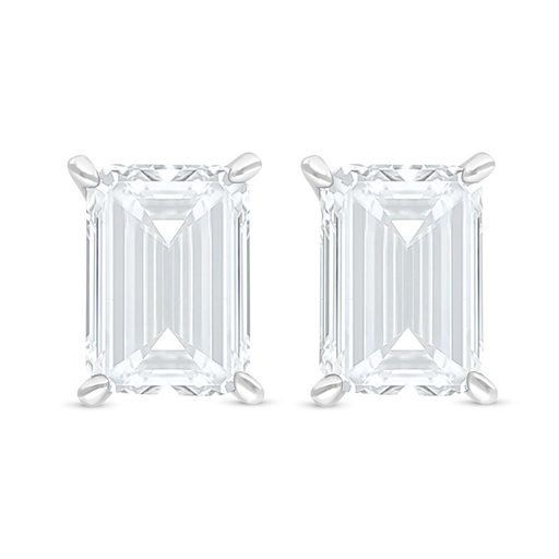 [EAR01WCZ00000C485] Sterling Silver 925 Earring Rhodium Plated Embedded With White Zircon