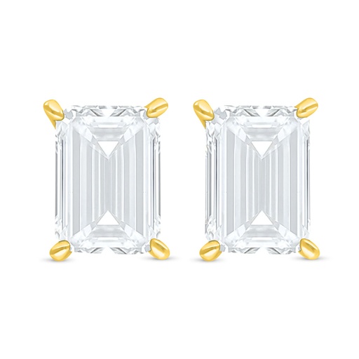 [EAR02WCZ00000C485] Sterling Silver 925 Earring Golden Plated Embedded With White Zircon