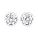 Sterling Silver 925 Earring Rhodium Plated Embedded With White Zircon 