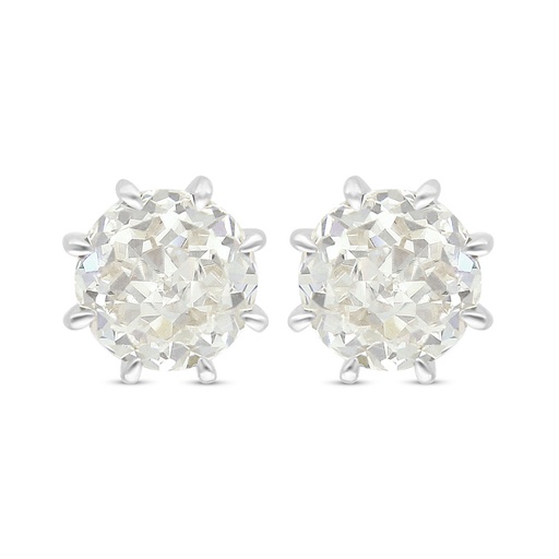 [EAR01CIT00000C499] Sterling Silver 925 Earring Rhodium Plated Embedded With Yellow Diamond 