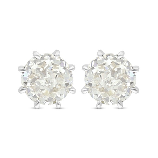 [EAR01CIT00000C499] Sterling Silver 925 Earring Rhodium Plated Embedded With Yellow Diamond 