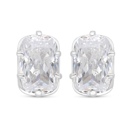 [EAR01WCZ00000C500] Sterling Silver 925 Earring Rhodium Plated Embedded With White Zircon