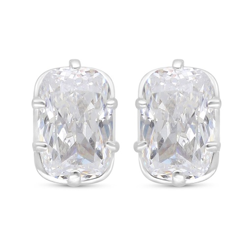 [EAR01WCZ00000C500] Sterling Silver 925 Earring Rhodium Plated Embedded With White Zircon