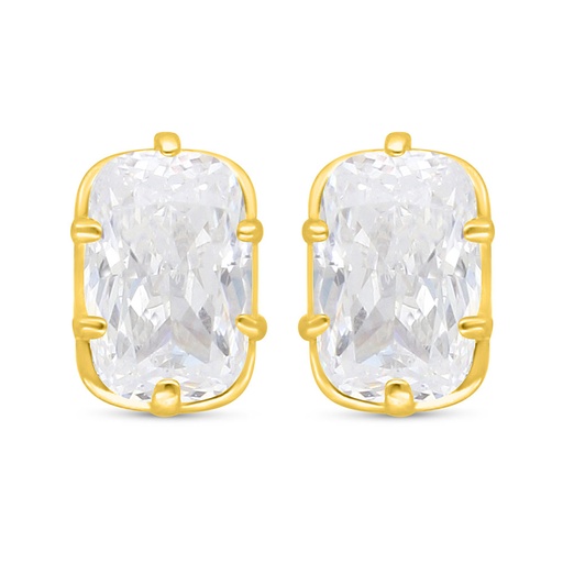 [EAR02WCZ00000C500] Sterling Silver 925 Earring Golden Plated Embedded With White Zircon