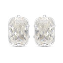 Sterling Silver 925 Earring Rhodium Plated Embedded With Yellow Diamond 