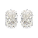 Sterling Silver 925 Earring Rhodium Plated Embedded With Yellow Diamond 