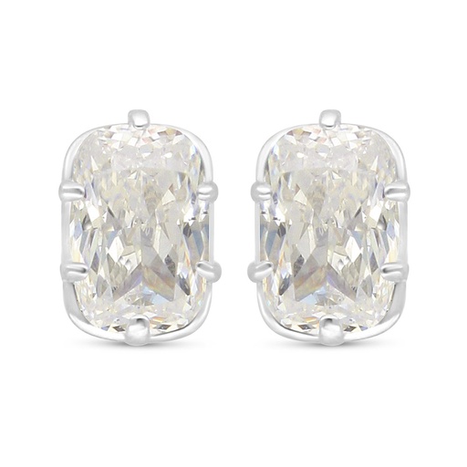 [EAR01CIT00000C500] Sterling Silver 925 Earring Rhodium Plated Embedded With Yellow Diamond 