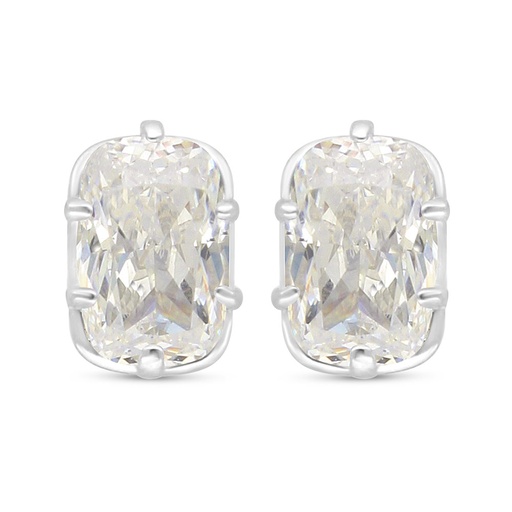 [EAR01CIT00000C500] Sterling Silver 925 Earring Rhodium Plated Embedded With Yellow Diamond 