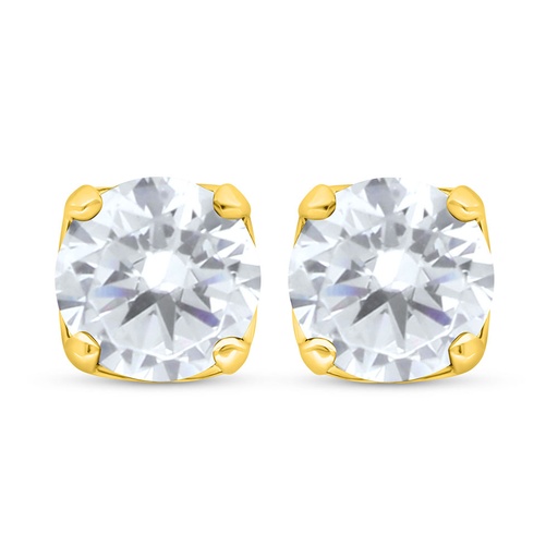 [EAR02WCZ00000C502] Sterling Silver 925 Earring Golden Plated Embedded With White Zircon