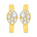 Sterling Silver 925 Earring Golden Plated Embedded With White Zircon