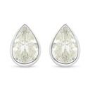 Sterling Silver 925 Earring Rhodium Plated Embedded With Yellow Diamond 