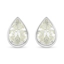 Sterling Silver 925 Earring Rhodium Plated Embedded With Yellow Diamond 