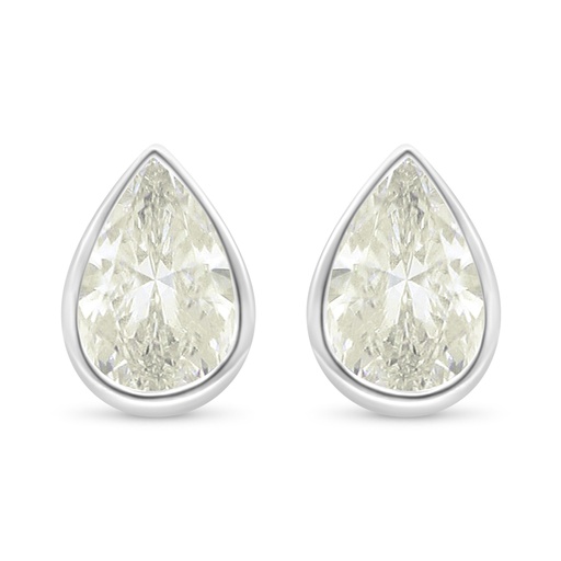 [EAR01CIT00000C510] Sterling Silver 925 Earring Rhodium Plated Embedded With Yellow Diamond 