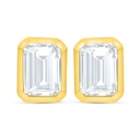 Sterling Silver 925 Earring Golden Plated Embedded With White Zircon