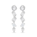 Sterling Silver 925 Earring Rhodium Plated Embedded With White Zircon