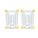 Sterling Silver 925 Earring Golden Plated Embedded With White Zircon