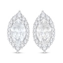 Sterling Silver 925 Earring Rhodium Plated Embedded With White Zircon