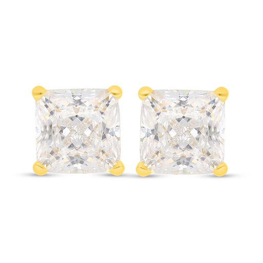 [EAR02WCZ00000C518] Sterling Silver 925 Earring Golden Plated Embedded With White Zircon