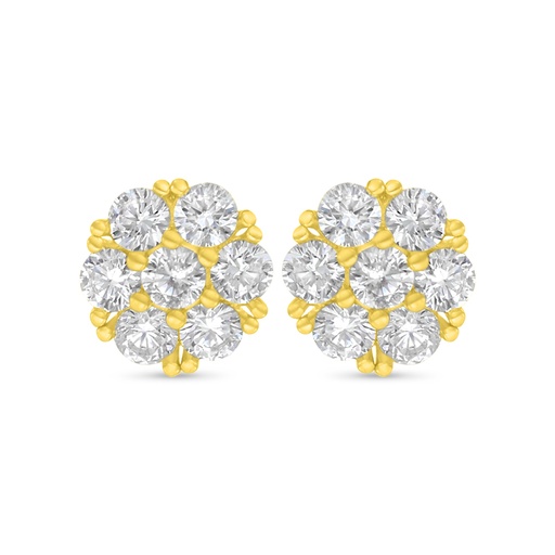 [EAR02WCZ00000C519] Sterling Silver 925 Earring Golden Plated Embedded With White Zircon