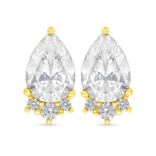 [EAR02WCZ00000C522] Sterling Silver 925 Earring Golden Plated Embedded With White Zircon