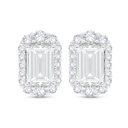 Sterling Silver 925 Earring Rhodium Plated Embedded With White Zircon