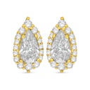 Sterling Silver 925 Earring Golden Plated Embedded With White Zircon