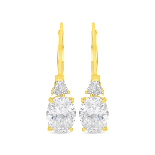 [EAR02WCZ00000C528] Sterling Silver 925 Earring Golden Plated Embedded With White Zircon