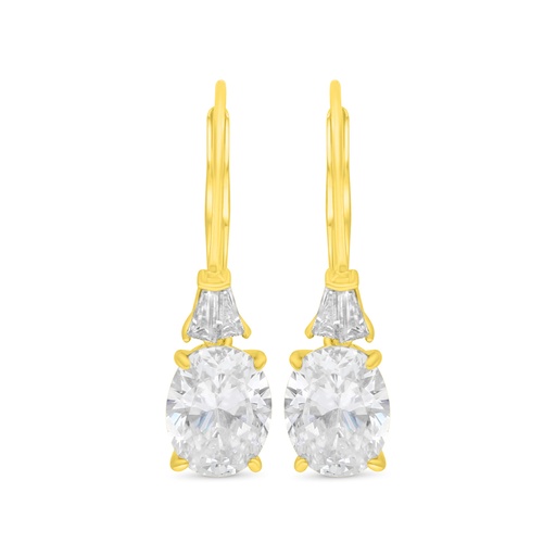 [EAR02WCZ00000C528] Sterling Silver 925 Earring Golden Plated Embedded With White Zircon