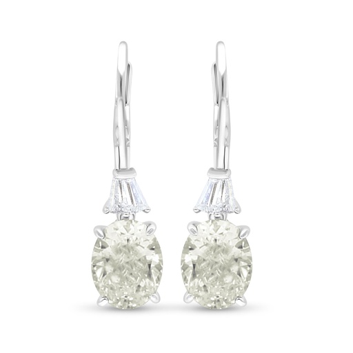 [EAR01CIT00WCZC528] Sterling Silver 925 Earring Rhodium Plated Embedded With Yellow Diamond And White Zircon