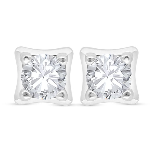 [EAR01WCZ00000C529] Sterling Silver 925 Earring Rhodium Plated Embedded With White Zircon