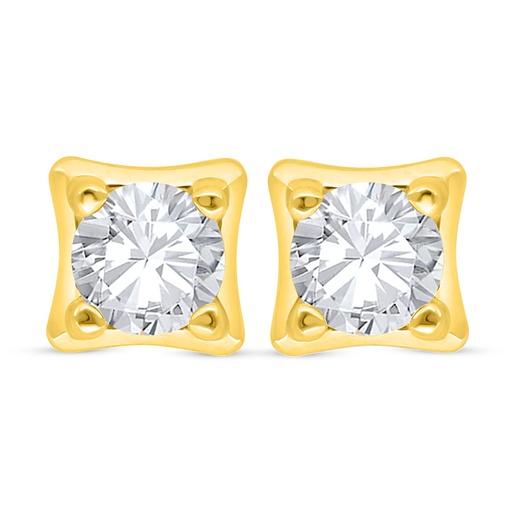 [EAR02WCZ00000C529] Sterling Silver 925 Earring Golden Plated Embedded With White Zircon