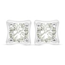 Sterling Silver 925 Earring Rhodium Plated Embedded With Yellow Diamond 